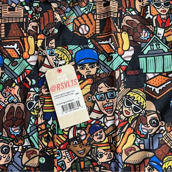 RSVLTS Colorful Cartoon Print Casual Button Down Shirt - Picture 4 of 5